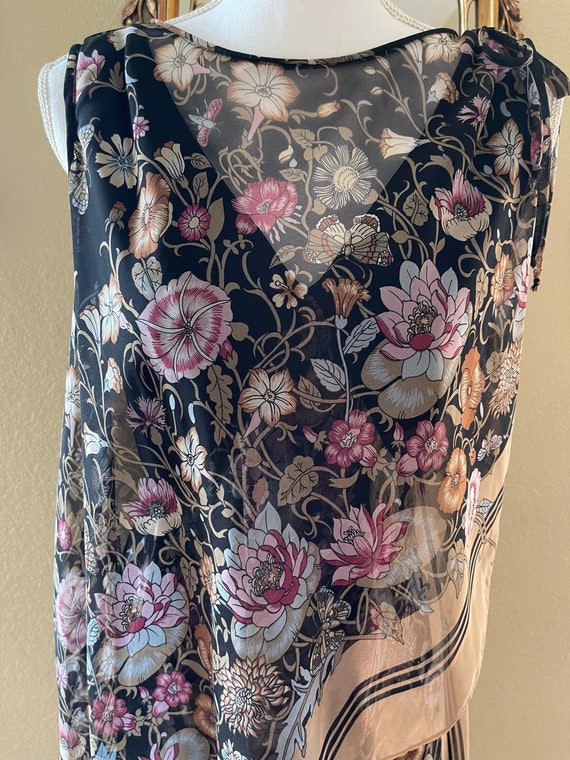 70's Floral Chiffon Dress
