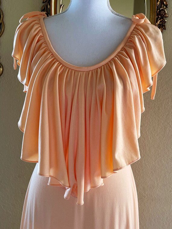 Perfectly Peachy Ruffle Maxi