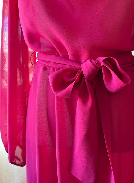 70’s Kelly Green Cowl Neck Pleated Dress main image 1
