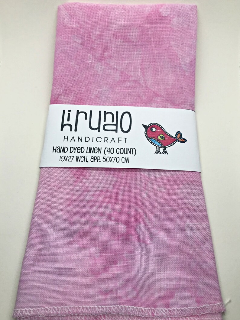 Hand Dyed Linen 40 Ct 19x27 Inch 50x70 Cm Rosa Etsy
