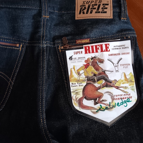 Jean Super Rifle en denim brut avec ceinture