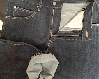 Raw Selvedge Denim Super Rifle Jeans med skärp