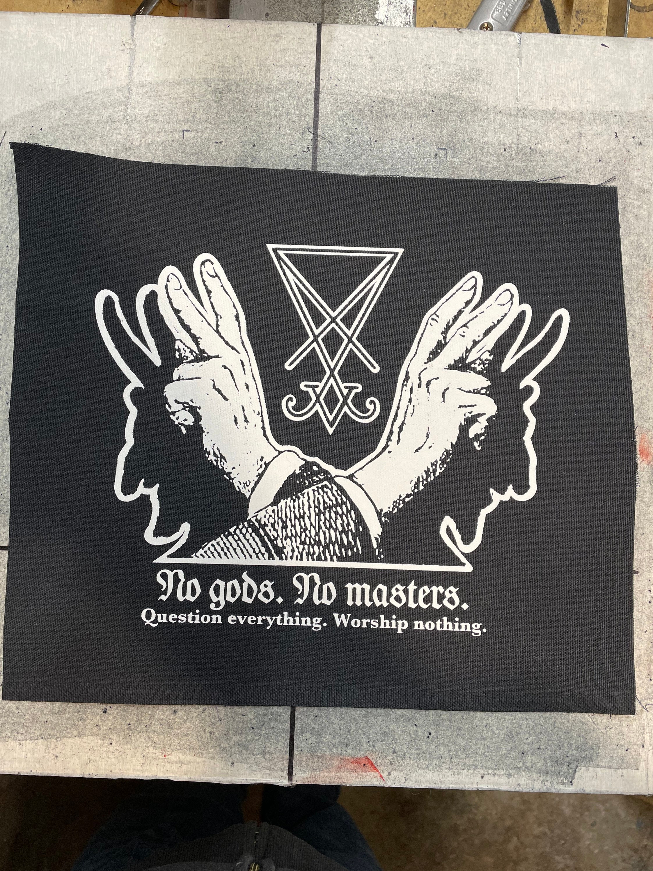 No gods no masters sigil of Lucifer back Patch