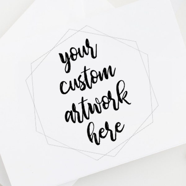 Custom Logo Handstamp | Custom Wedding Artwork Stamp | Custom Rubber Stamp  | Use Your Custom Artwork!  |