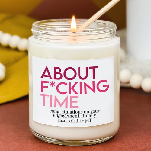 About Fcking Time Funny Engagement Gift Personalized Jar - Etsy