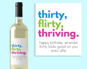 13 Going on 30 Inspired Custom Wine Label | Funny Birthday Gift