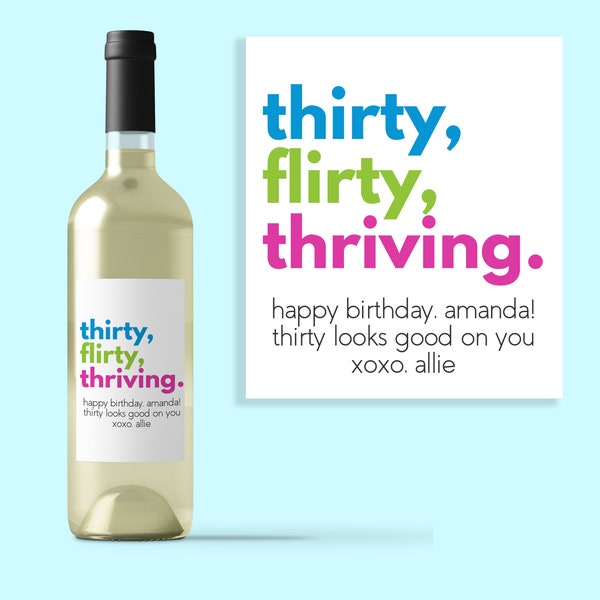 13 Going on 30 Inspired Custom Wine Label | Funny Birthday Gift