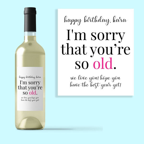 Birthday Wine Labels Etsy
