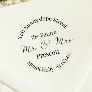 Custom Future Mr. and Mrs. Wedding Address Stamps | Engagement Return Address Stamp | Personalized Wedding Invitation Self Inking Stamp  |