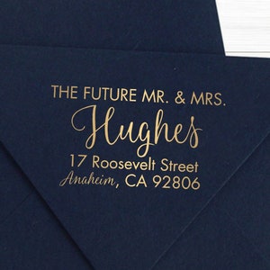 Custom Future Mr. and Mrs. Wedding Address Stamps | Engagement Return Address Stamp | Personalized Wedding Invitation Stamp