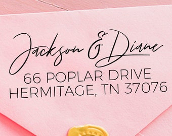 Custom Address Stamps | Engagement Self-Inking Stamp | Personalized Wedding Rubber Stamp | Wedding Address Stamp |