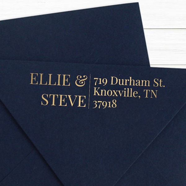 Custom Minimalist Wedding Address Stamps | Engagement Stamp | Personalized Wedding Stamp  | Classic Couples Address Stamp