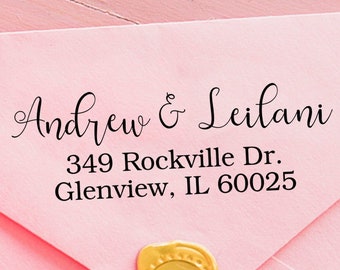 Custom Address Stamps | Engagement Self-Inking Stamp | Personalized Wedding Rubber Stamp | Wedding Address Stamp |