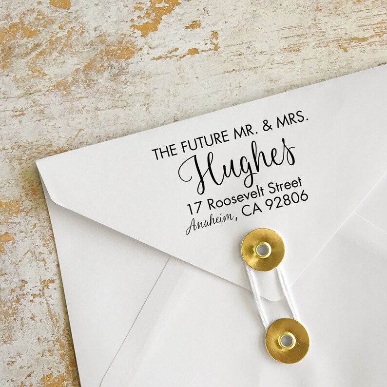 Custom Future Mr. and Mrs. Wedding Address Stamps Engagement Etsy