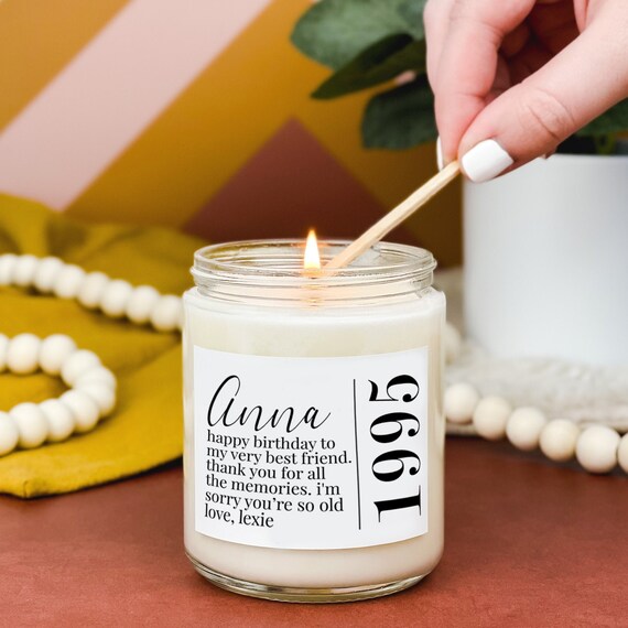 Personalized Birthday Gift Candle for Any Age Custom Candle Etsy