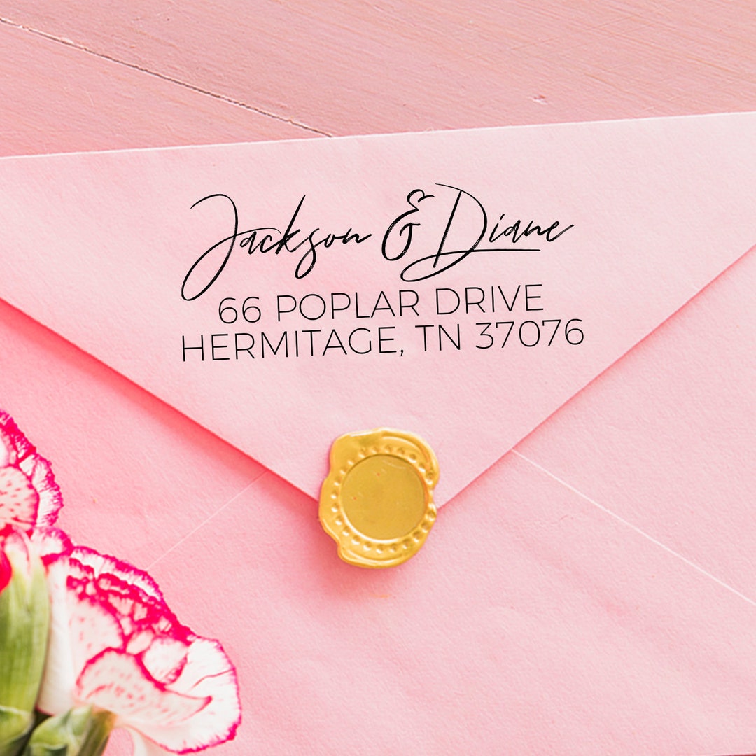 Custom Address Stamps Engagement Selfinking Stamp Personalized Wedding