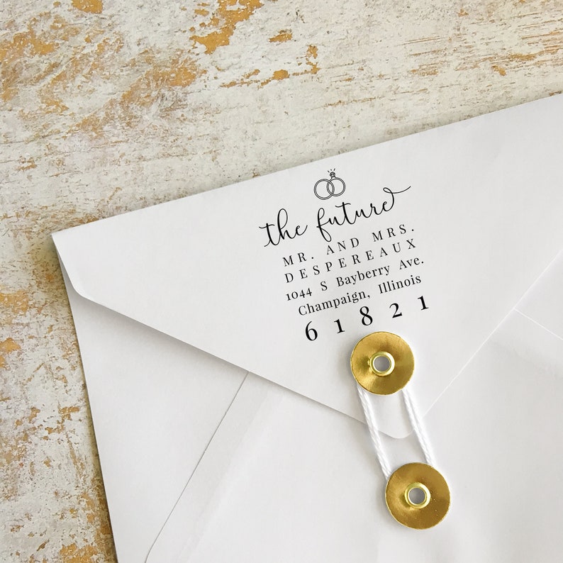 the-future-mr-and-mrs-address-stamp-whimsical-cursive-etsy