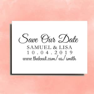 Save the Date Stamp | Formal Script Wedding Stamp | Bridal Outgoing Mail Stamp  | Engagement Announcement Rubber Stamp  |