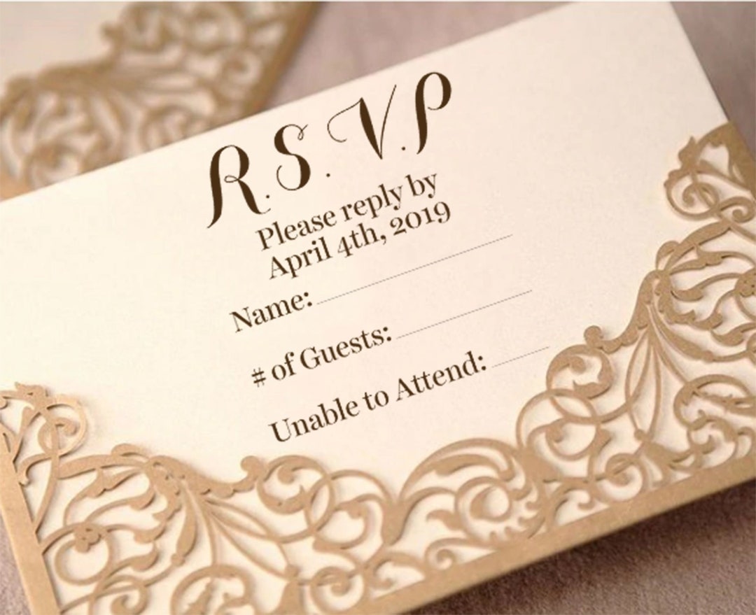 Custom Classic Script RSVP Stamps Personalized RSVP Stamp Customized
