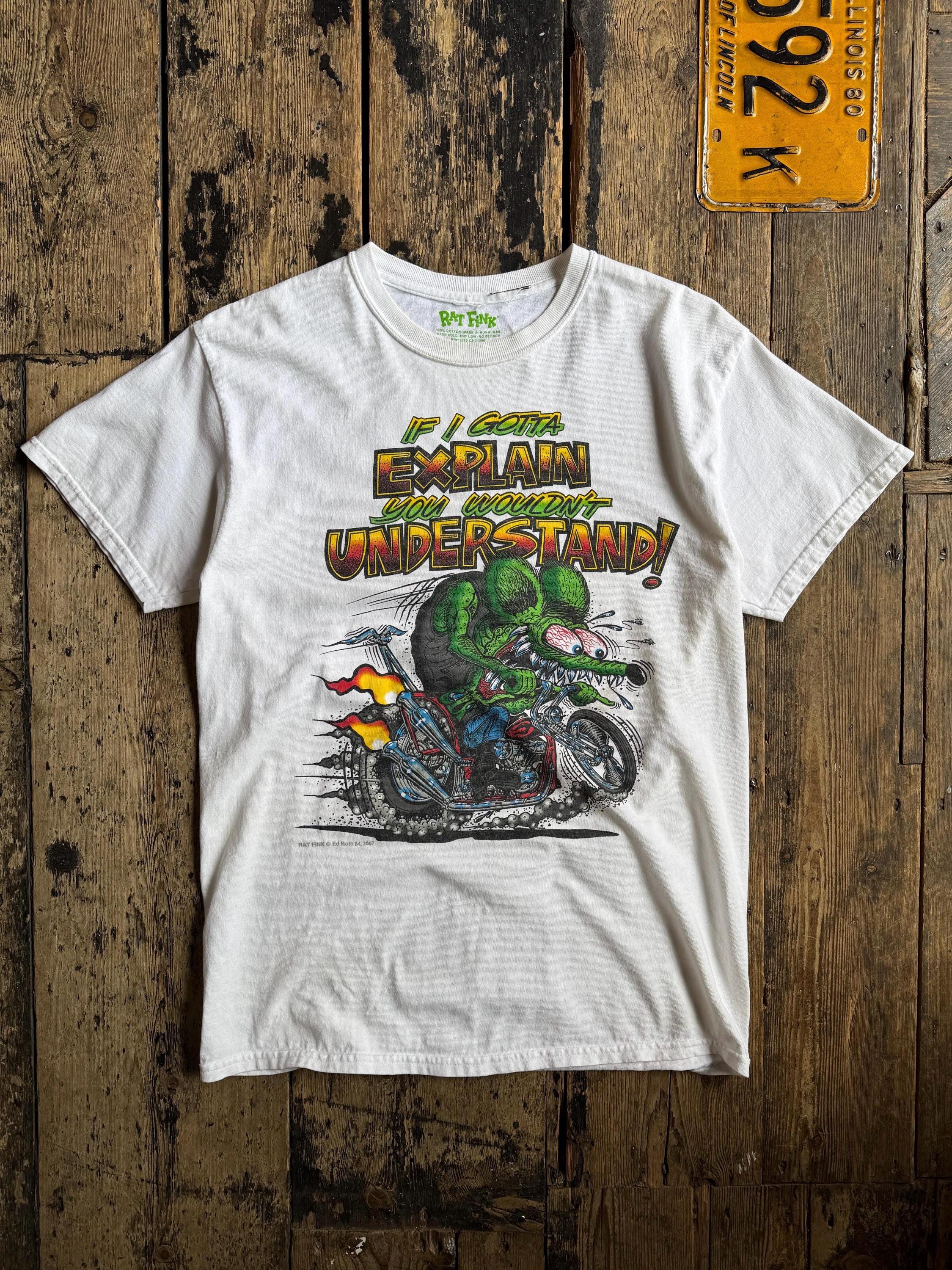 Vintage 2000's Rat Fink Ed Roth Chopper Graphic T-shirt. Size