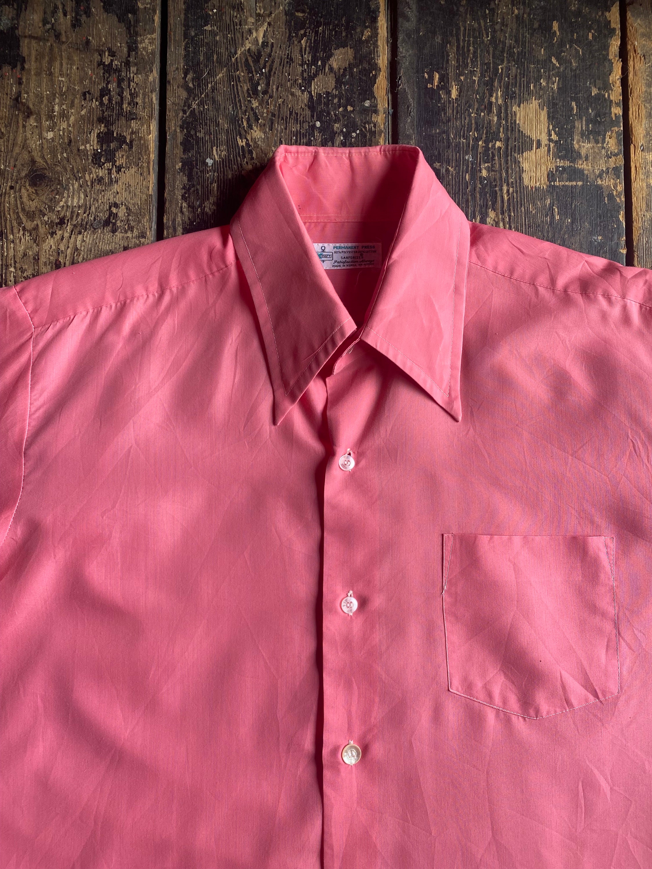 Vintage 1960/70s Kmart Permanent Press Pink Shirt, Large - Etsy