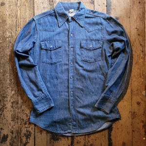Camisa vaquera estilo western vintage Big Mac, talla mediana.