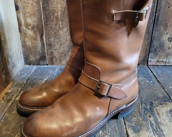 John Lofgren Engineer Boots, Mid brown, Vibram Sole, Made in Japan, UK 10.5, Beautiful and rare boots.