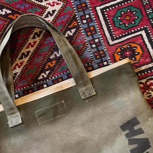 Salvage & Sawdust Re-Worked WW2 Kit Bag Daily Tote Bag. Handmade in Brighton. image 7