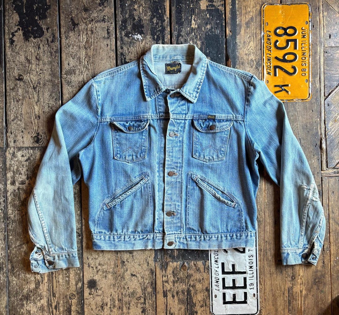 Vintage 1970s Wrangler Denim Biker Jacket, Soft and Faded, Made in USA, Large - Etsy Vintage 1970s Wrangler Denim Biker Jacket, Soft and Faded, Made in USA, Large - Etsy