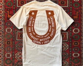 Salvage & Sawdust “Horseshoe” Shop T-Shirt. Printed in England.