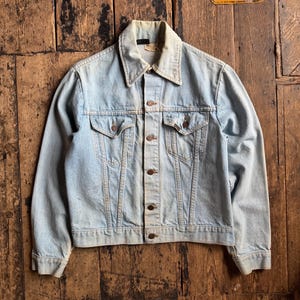 Vintage Roebucks &#39;12 Gague Shotgun&#39; Type III denim truckerjack uit de jaren 80. Gemaakt in de VS, maat medium.