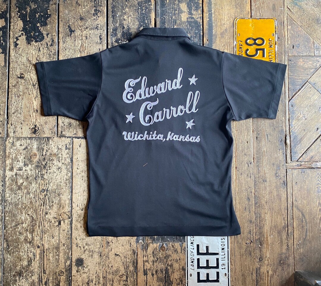 60s〜 King Louie Bowling Shirt USA stitch Vintage 60s 70s King Louie Bowling Pocket Shirt Chain Stitch