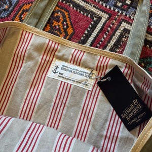 Salvage & Sawdust Re-Worked WW2 Kit Bag Daily Tote Bag. Handmade in Brighton. image 3