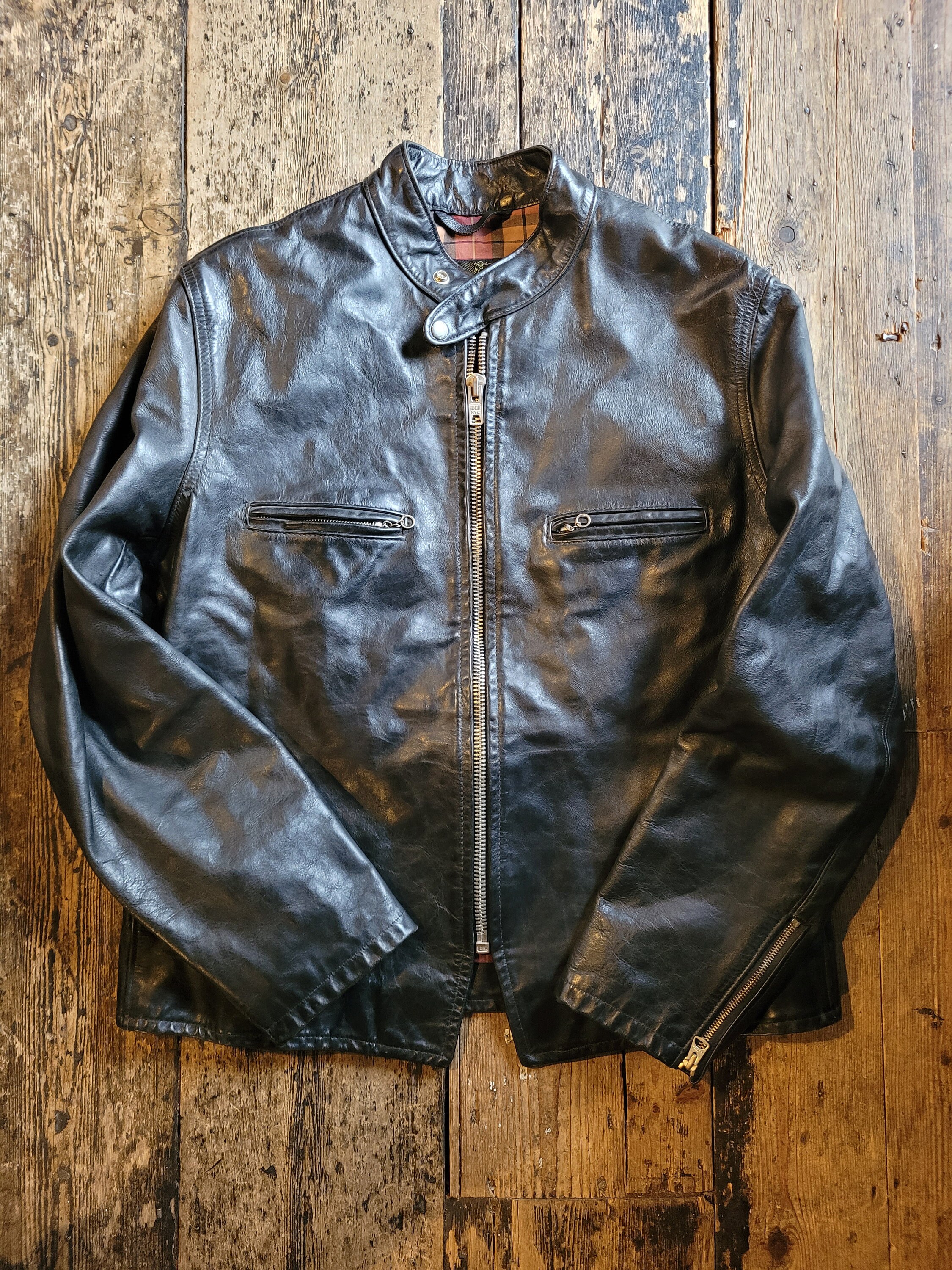 XS 70s Schott Perfecto Cuero Moto Chaqueta Hombre Tamaño 34 / Vintage Raro  Coleccionable Motociclista Abrigo -  México