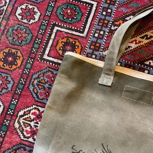 Salvage & Sawdust Re-Worked WW2 Kit Bag Daily Tote Bag. Handmade in Brighton. image 6