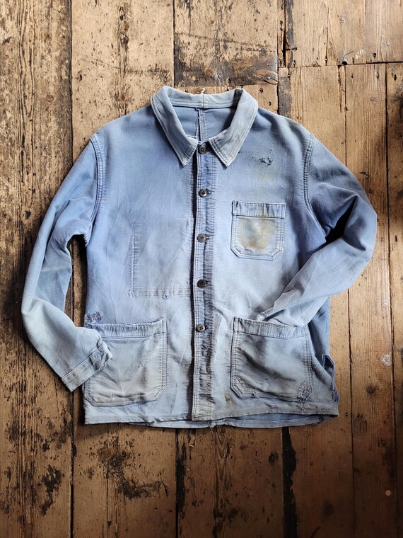 1960s Sun Faded Repaired French Chore Jacket – DAMAGED GLITTER