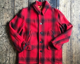 Mackinaw-jachtjas uit de jaren 50/60, Buffalo Plaid, Medium.