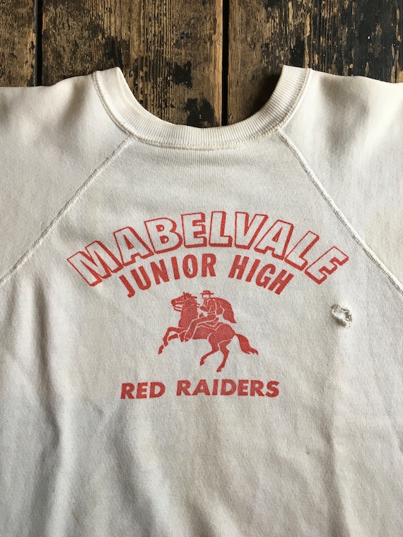 Rare Faded 1960s Short Sleeve Sweatshirt “Mabelva… - image 5