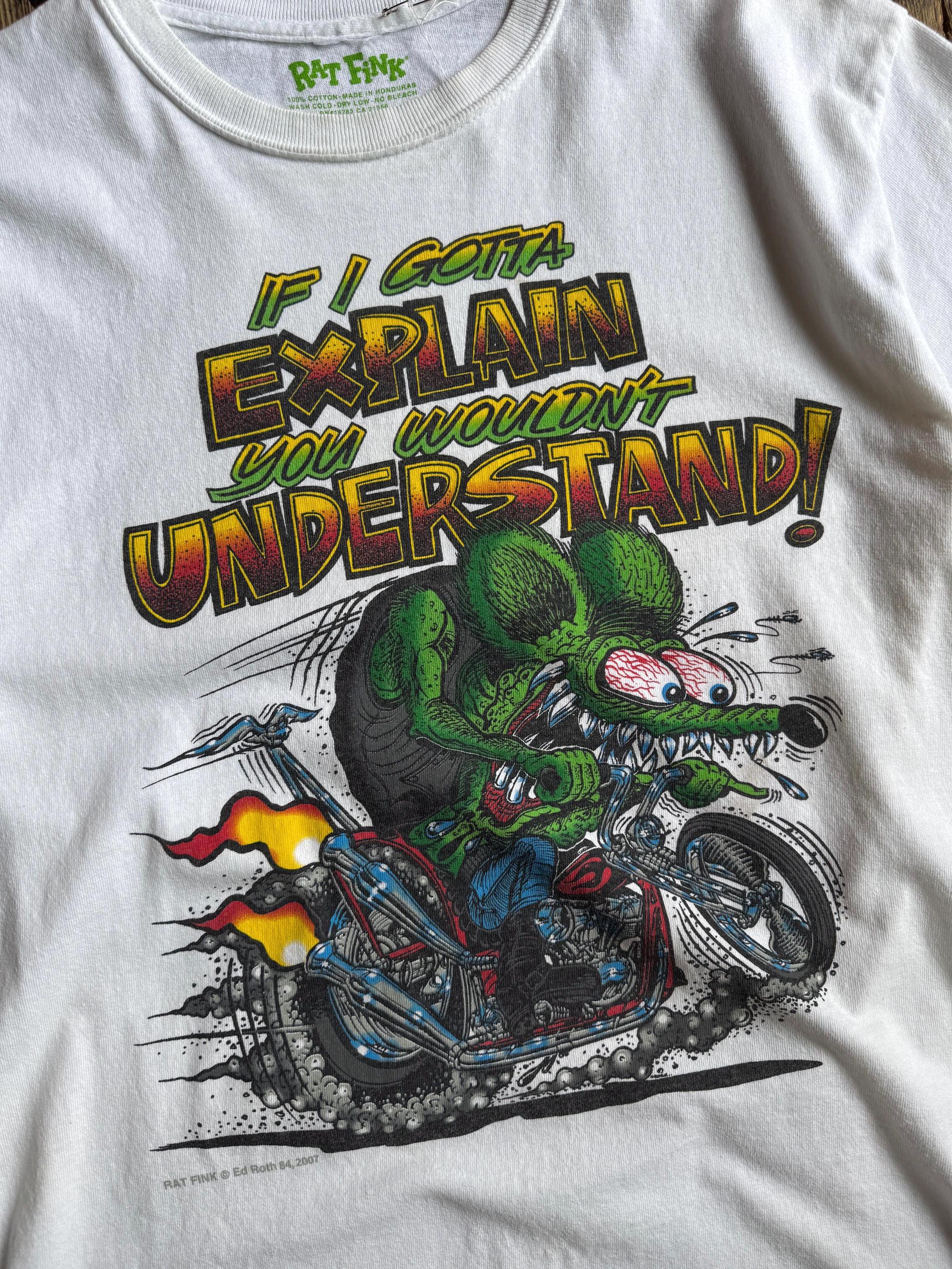 Vintage 2000's Rat Fink Ed Roth Chopper Graphic T-shirt. Size