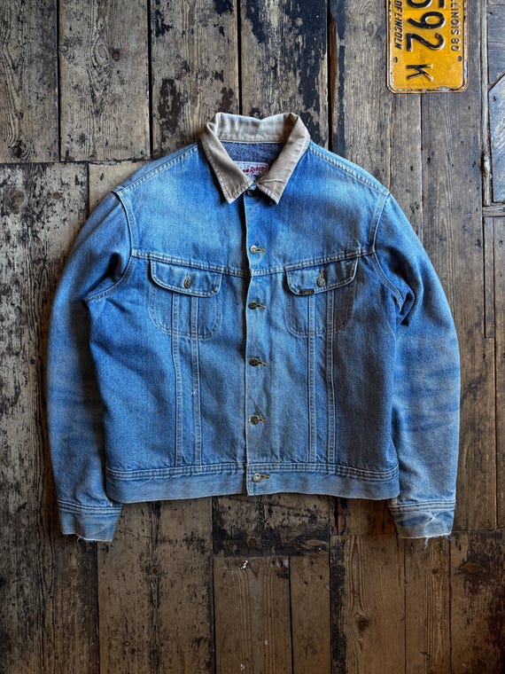 Jaqueta vintage Lee Stormrider Trucker dos anos 80: forrada com