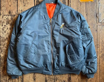 90s ma-1 flight jacket vintage 短丈 Vintage 90s Alpha Industries MA-1 Flight Jacket - Reversible XL - Etsy