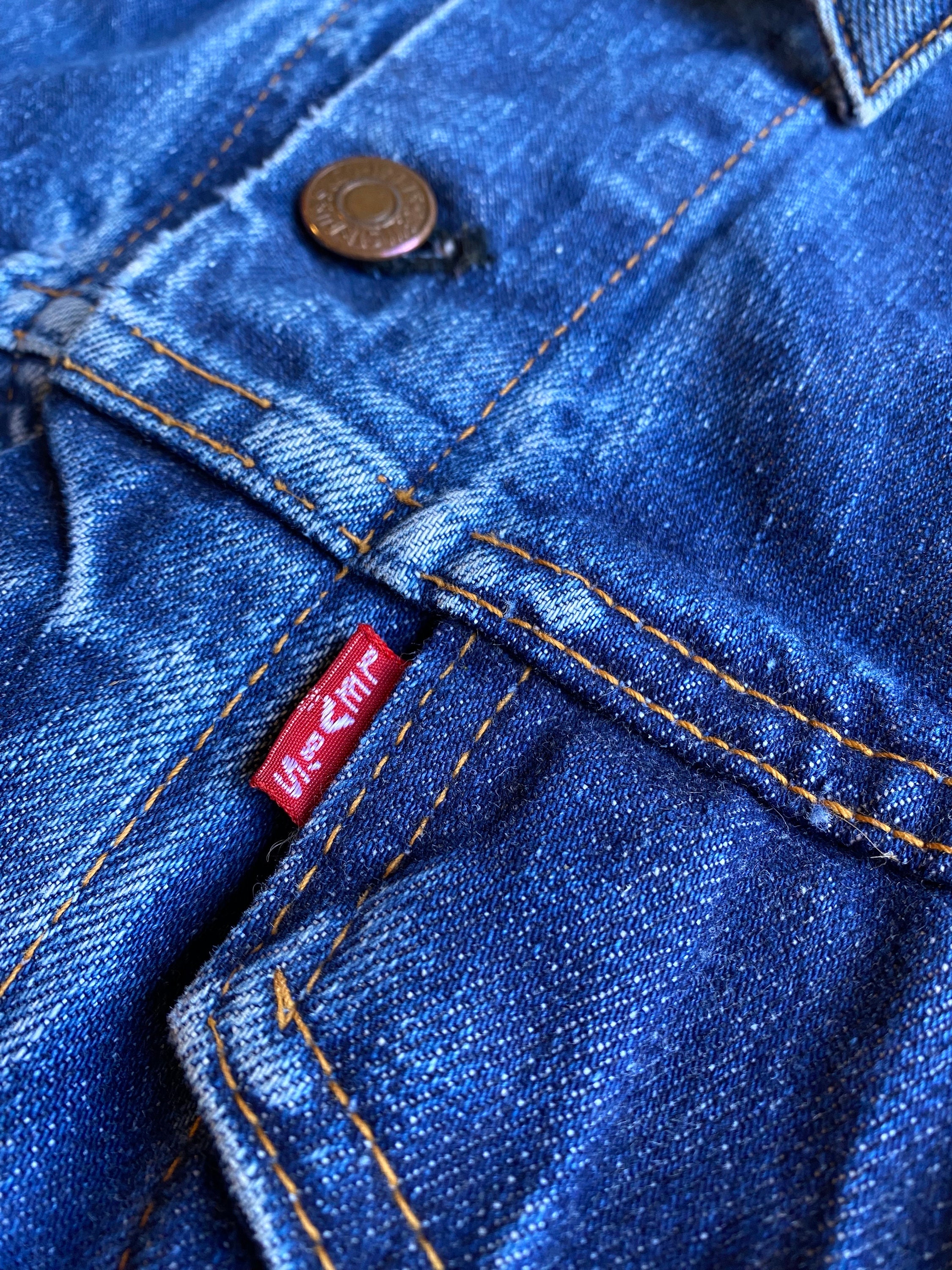Vintage Rare 1960s Levi's Type 3 Big E Indigo Trucker Jacket Vintage Rare 1960s Levi's Type 3 Big E Indigo Trucker Jacket