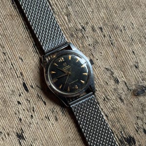 Vintage Rare 1950’s CYMA Navystar Cymaflex Gold Gilt Dial Manual Wind Mechanical Watch. Running & Keeping Time.