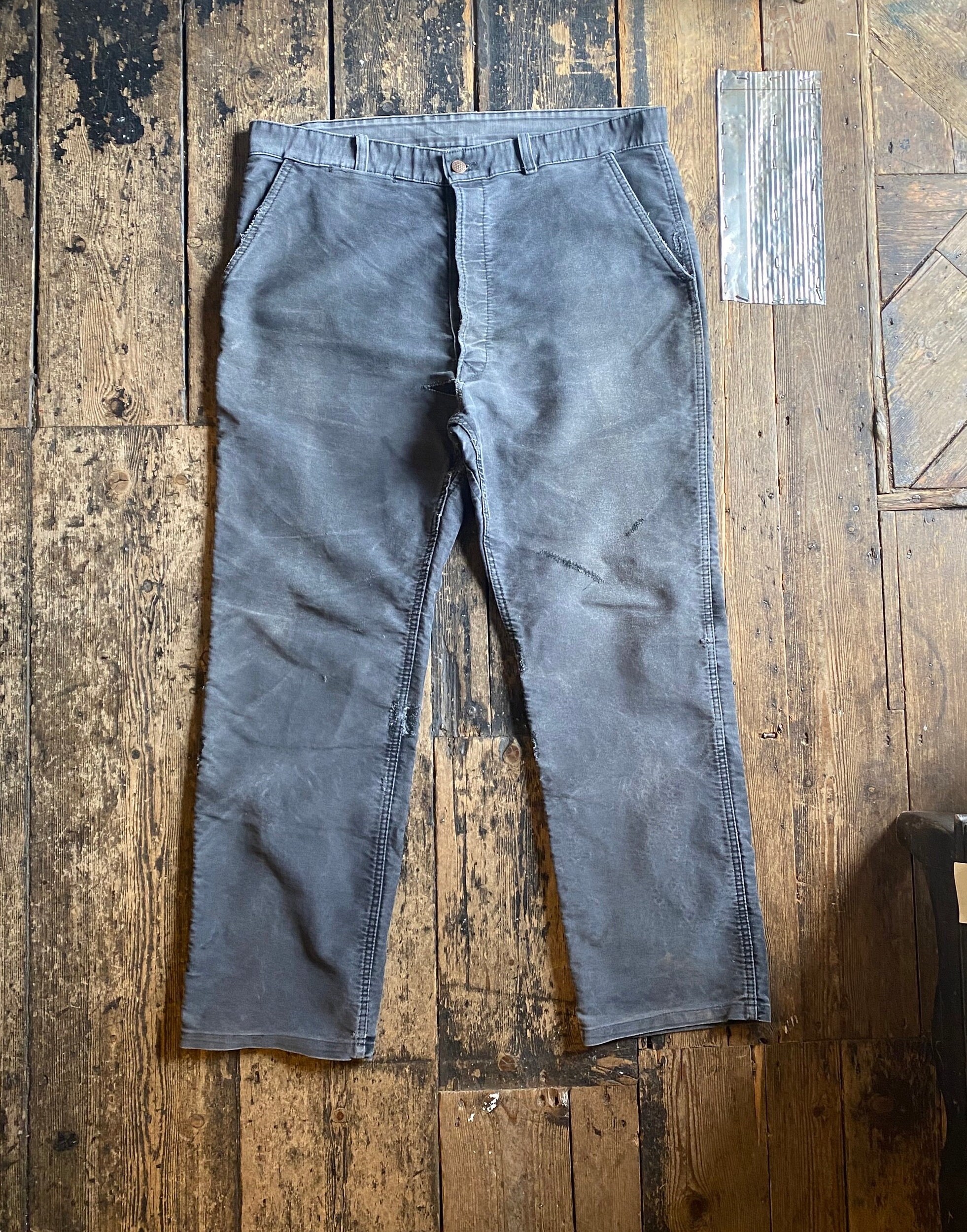 Deadstock】50s Black Moleskin Trousers