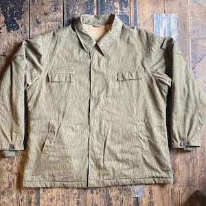 Vintage P60 East German Strichtarn Camo Jacket, Rain camo, Lined, Wind Cuffs, Extra Large