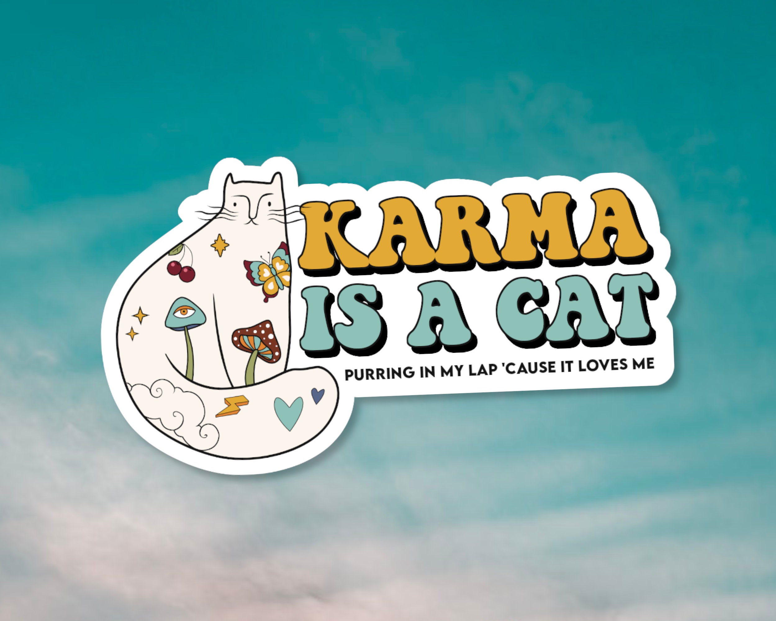 Taylor Swift Stickers Taylor Swiftie Merch Taylor Swift Midnights Sticker  Anti-hero Sticker Karma is a Cat Taylor Swift Sticker 