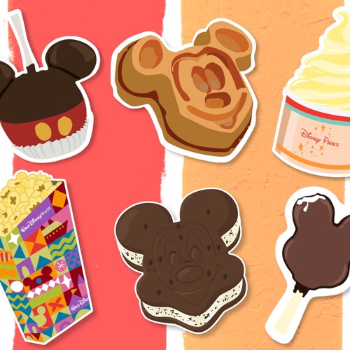Disney Snacks Sticker Mickey Ice Cream Bar Mickey Waffle Etsy
