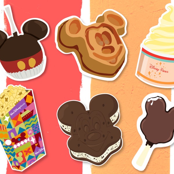 Mickey Waffle Sticker Mickey Ice Cream - Etsy