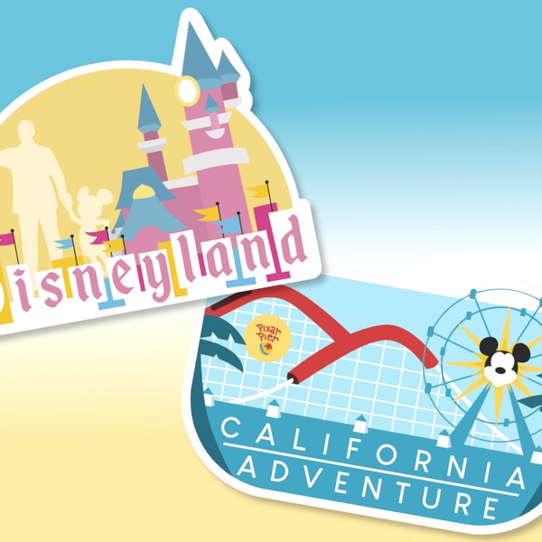 Disney Theme Park Stickers | Disneyland Sticker | California Adventure | Magic Kingdom | Walt Disney World | Disney Parks Stickers | WDW