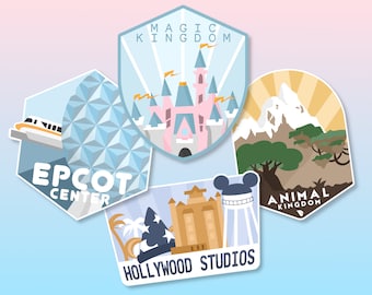 Stickers pour parcs à thème Disney | Royaume magique | Studios hollywoodiens | autocollant Epcot | Règne animal | Stickers Disney World | Walt Disney World